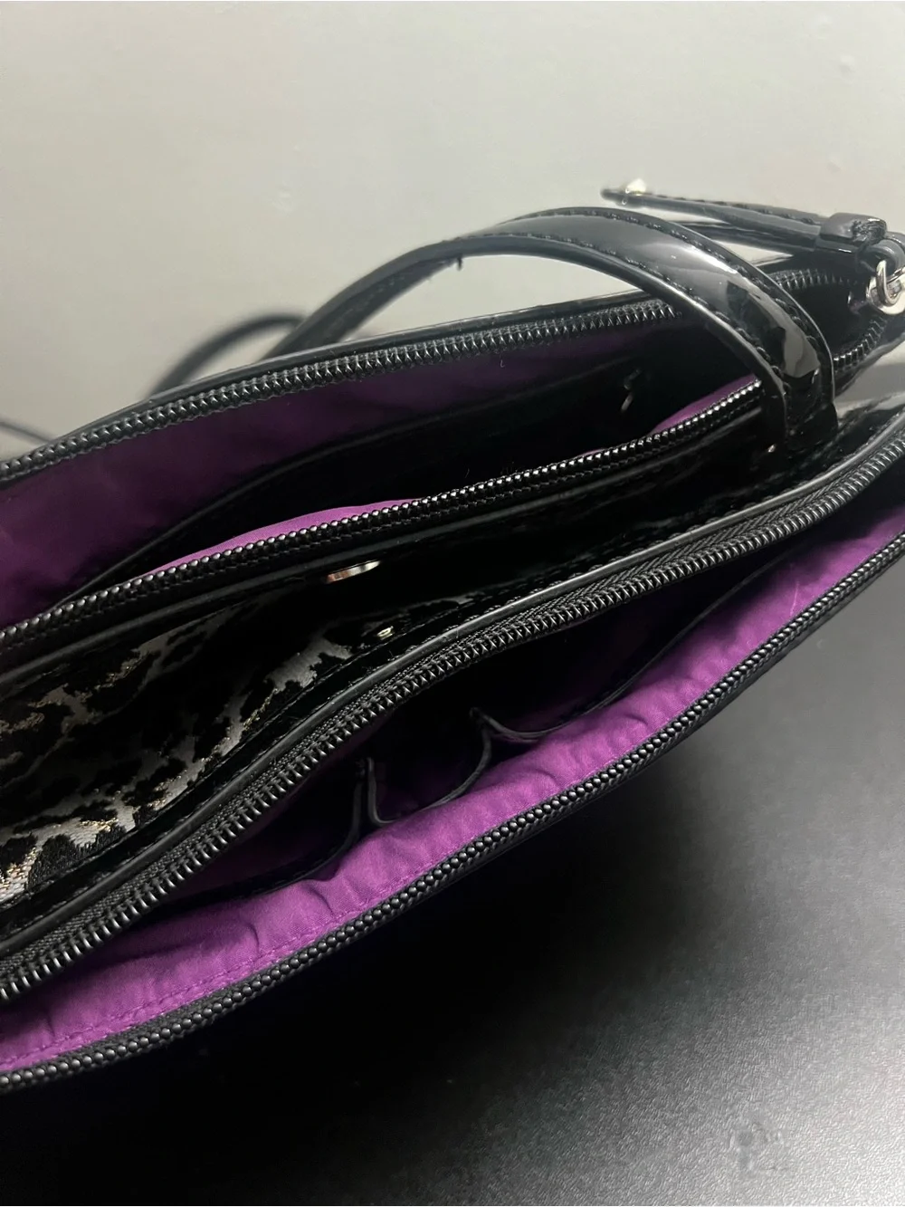 Nine West Leopard Animal Print Crossbody Double Zip Pockets